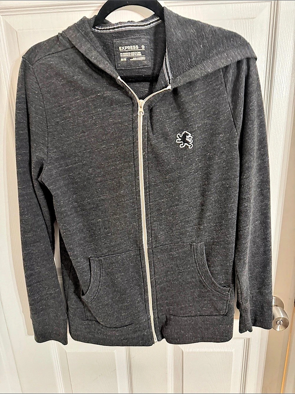 Express Full-Zip Hoodie Gray Size Medium